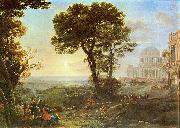 Claude Lorrain Vedute von Delphi mit einer Opferprozession painting